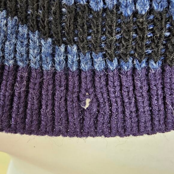 Vintage JJ Browne M/L Unisex Abstract Blue Sweater Knit Pullover 80s 90s Retro - Picture 8 of 10